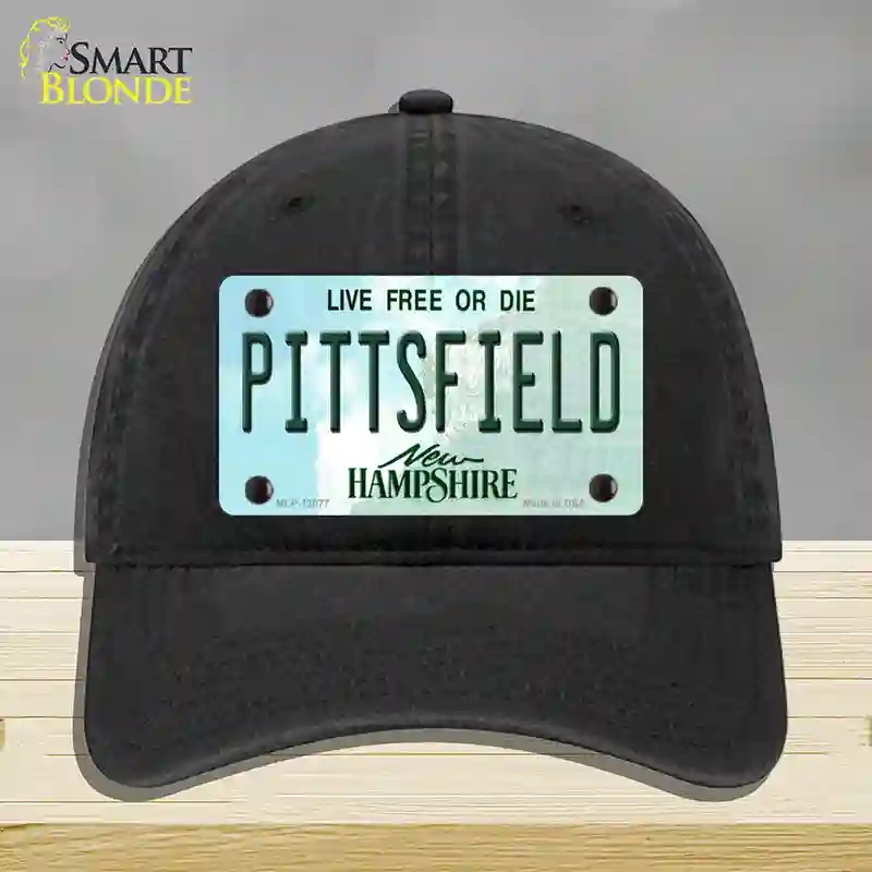 HAT07-MLP-12077 Pittsfield   Hampshire State Novelty License Plate Hat, Unconstructed Cotton - Black