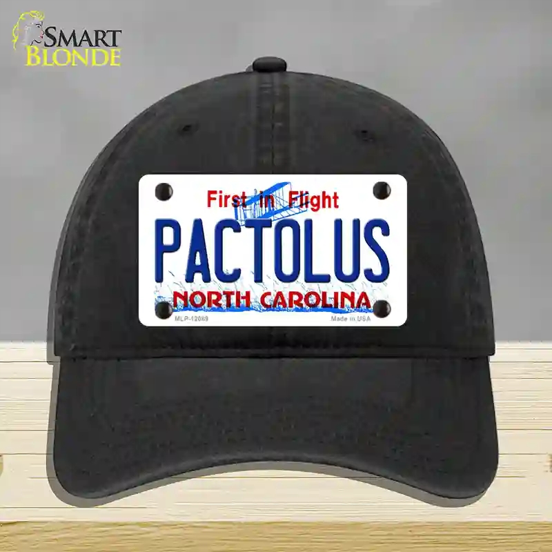 HAT07-MLP-12089 Pactolus North Carolina State Novelty License Plate Hat, Unconstructed Cotton - Black