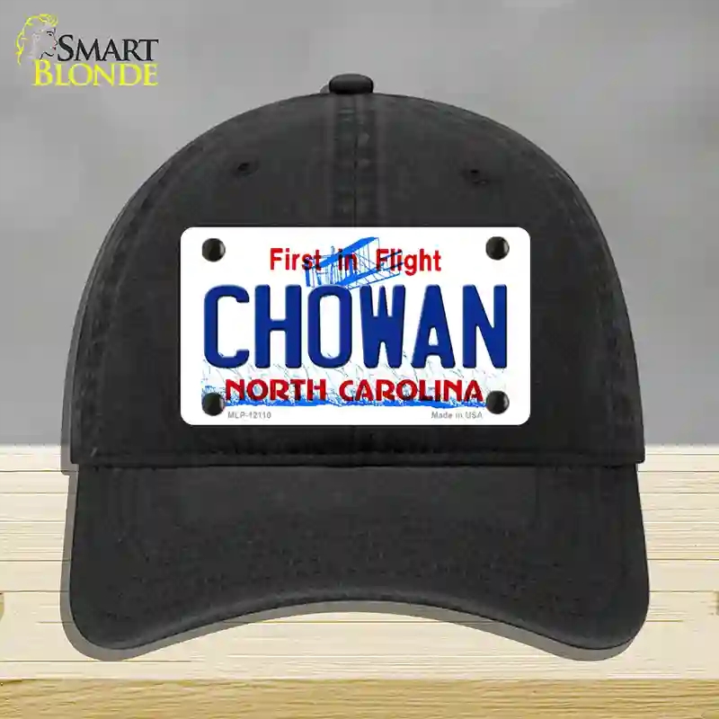 HAT07-MLP-12110 Chowan North Carolina State Novelty License Plate Hat, Unconstructed Cotton - Black