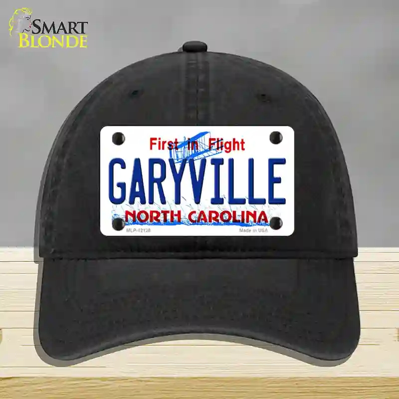 HAT07-MLP-12126 Garyville North Carolina State Novelty License Plate Hat, Unconstructed Cotton - Black
