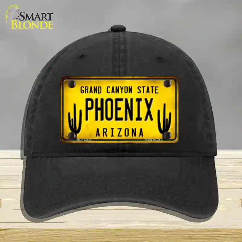 HAT07-MLP-12311 Arizona Phoenix Novelty License Plate Hat, Unconstructed Cotton - Black