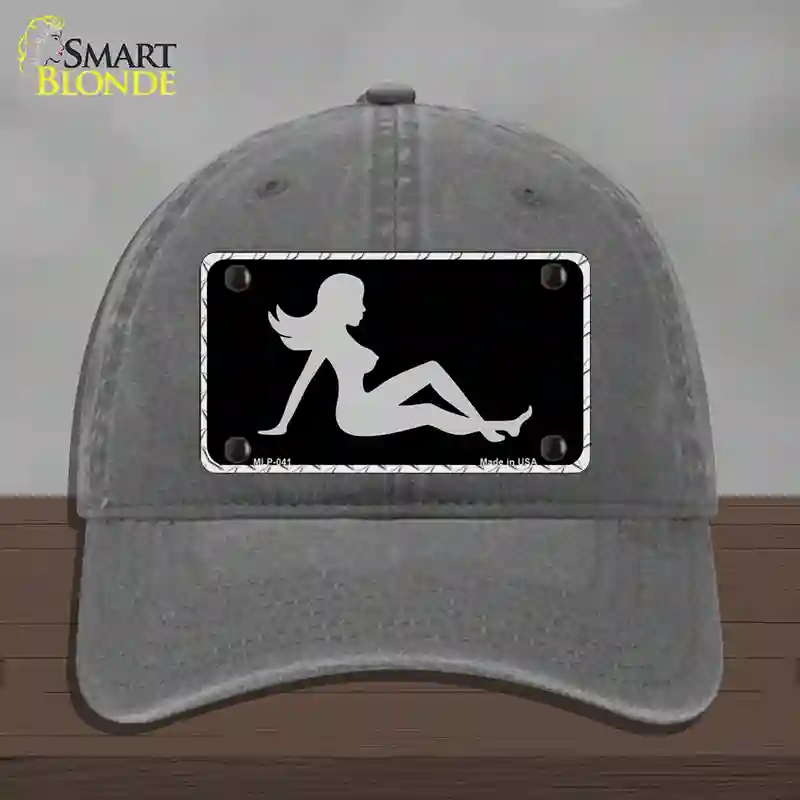 HAT08-MLP-041 Mud Flap Girl Silhouette Novelty License Plate Hat, Unconstructed Cotton - Charcoal