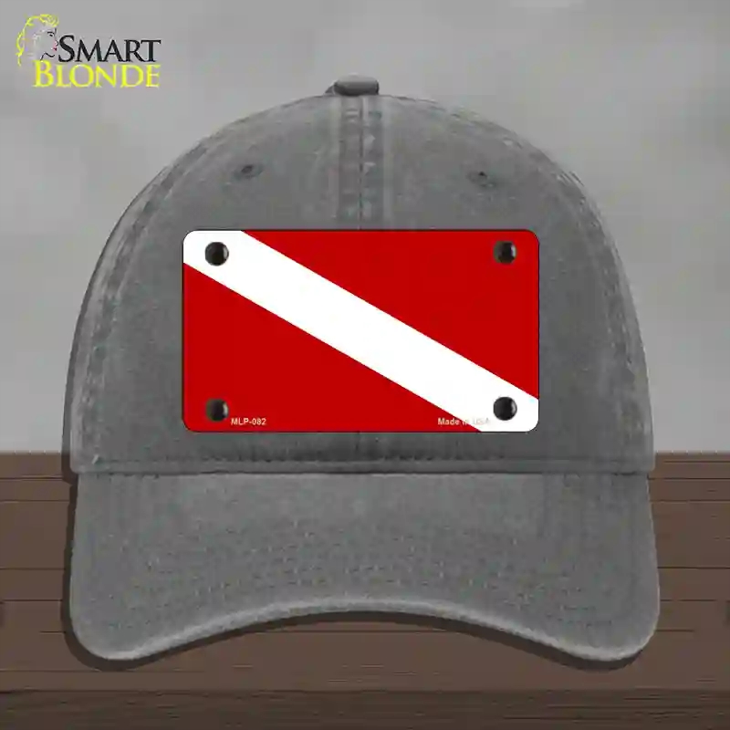 HAT08-MLP-082 Diving Flag Novelty License Plate Hat, Unconstructed Cotton - Charcoal