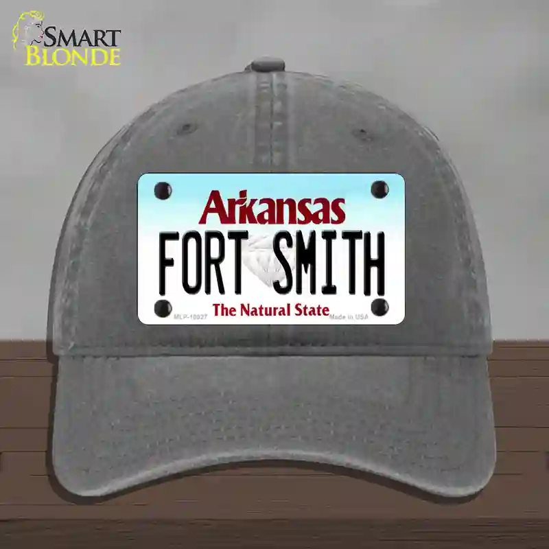 HAT08-MLP-10027 Fort Smith Arkansas Novelty License Plate Hat, Unconstructed Cotton - Charcoal
