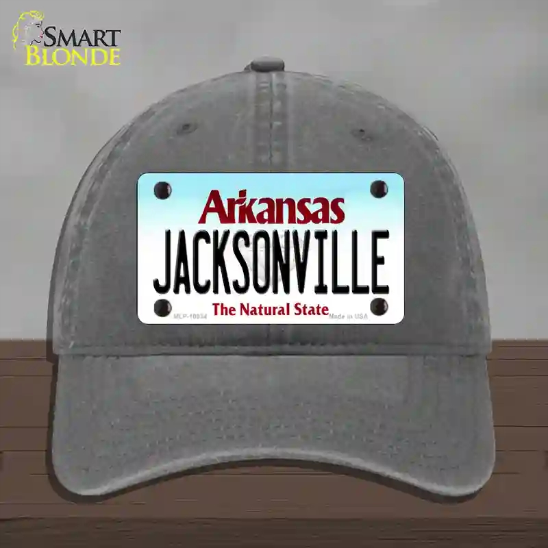 HAT08-MLP-10034 Jacksonville Arkansas Novelty License Plate Hat, Unconstructed Cotton - Charcoal