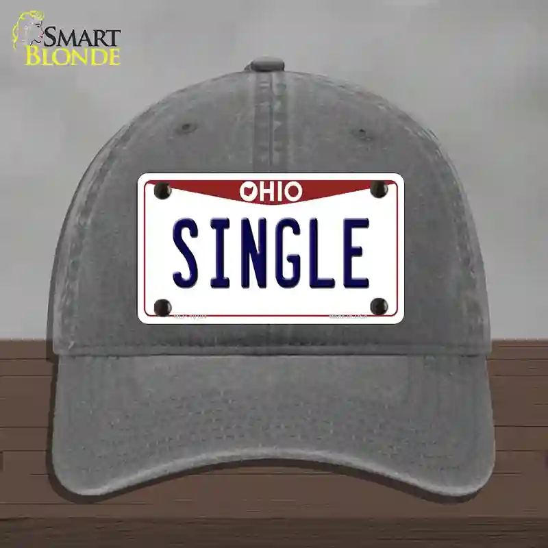 HAT08-MLP-10101 Single Ohio Novelty License Plate Hat, Unconstructed Cotton - Charcoal
