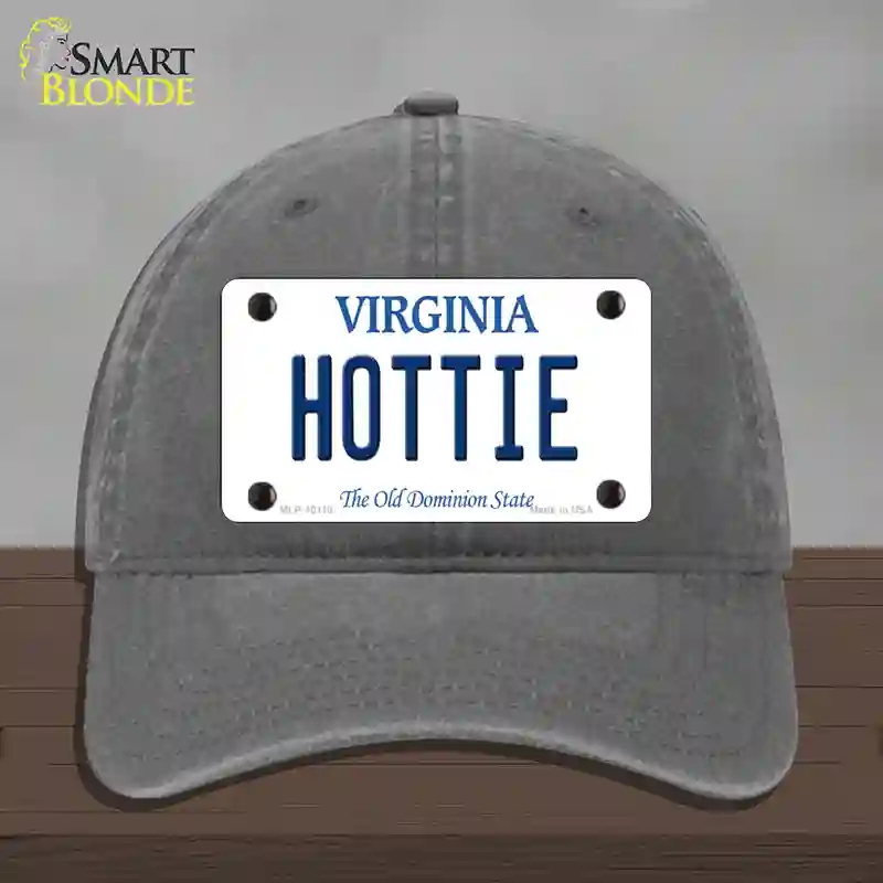 HAT08-MLP-10119 Hottie Virginia Novelty License Plate Hat, Unconstructed Cotton - Charcoal