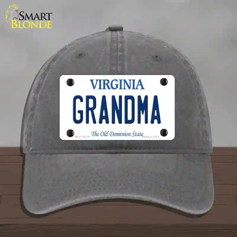 HAT08-MLP-10120 Grandma Virginia Novelty License Plate Hat, Unconstructed Cotton - Charcoal