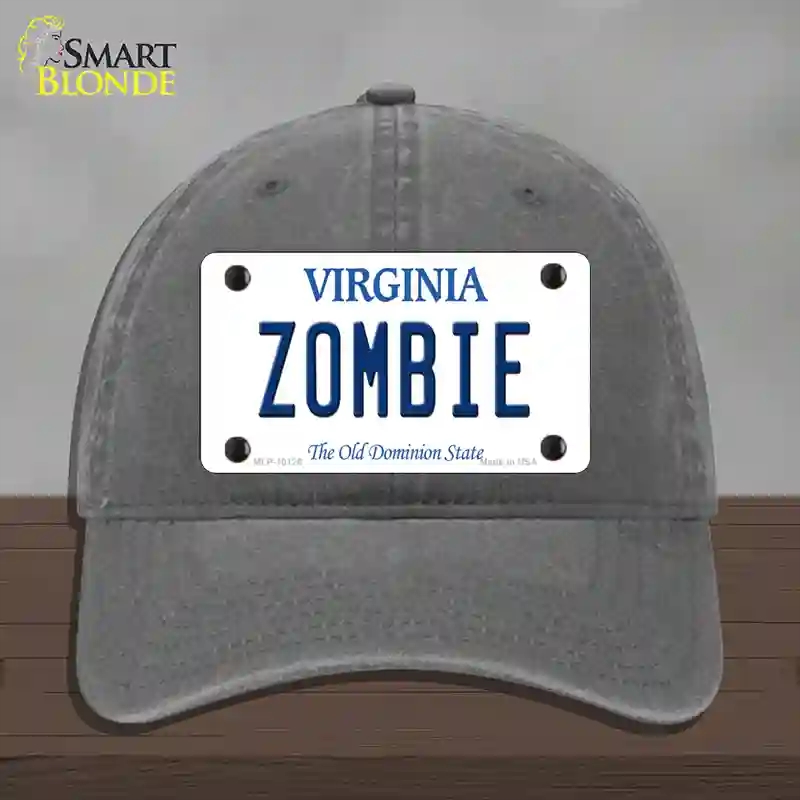 HAT08-MLP-10126 Zombie Virginia Novelty License Plate Hat, Unconstructed Cotton - Charcoal