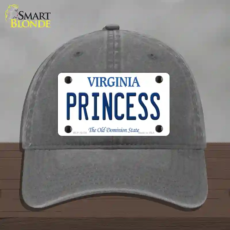 HAT08-MLP-10135 Princess Virginia Novelty License Plate Hat, Unconstructed Cotton - Charcoal
