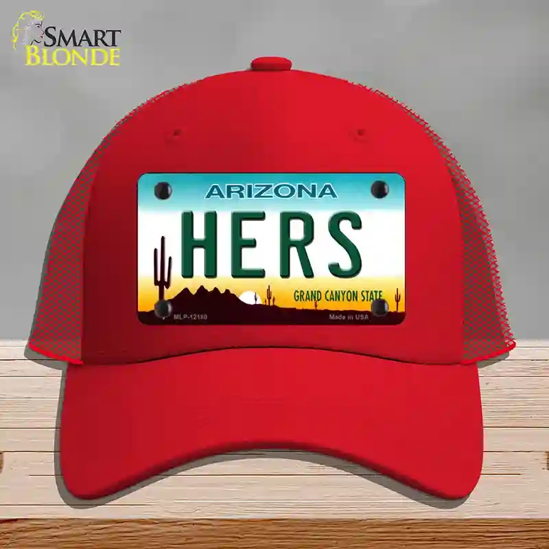 HAT17-MLP-12180 Hers Arizona Novelty License Plate Hat, Mesh - Red