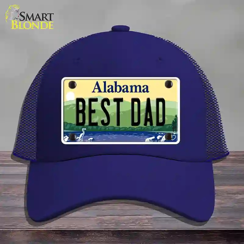 HAT18-MLP-10001 Best Dad Alabama Novelty License Plate Hat, Mesh - Royal Blue