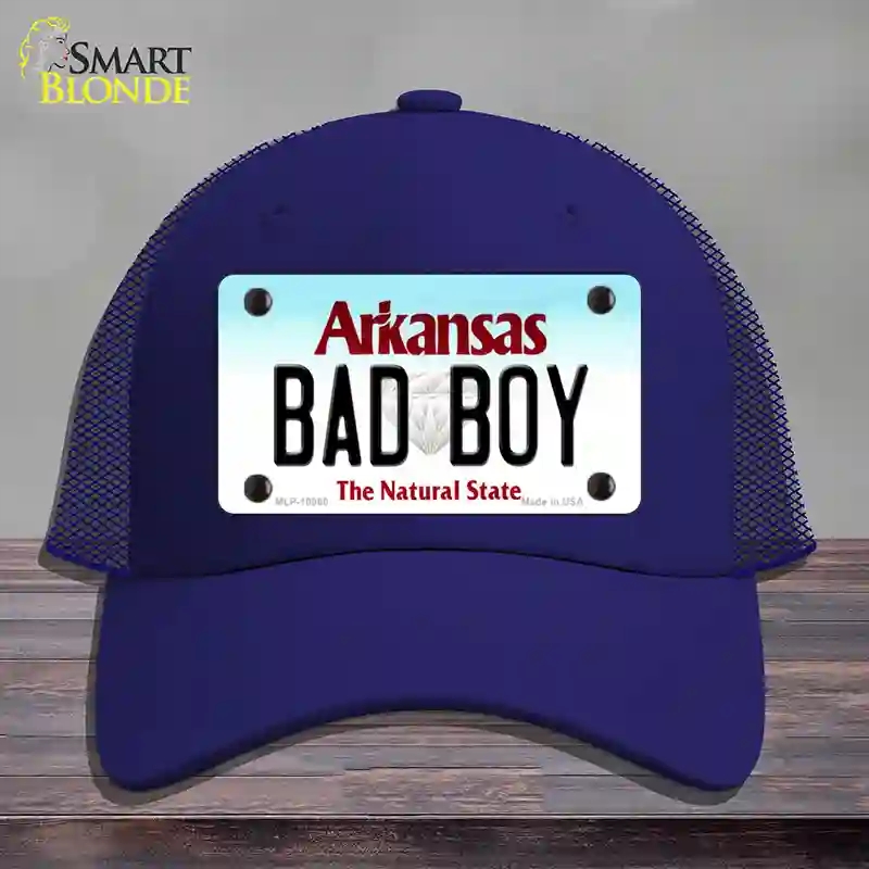 HAT18-MLP-10060 Bad Boy Arkansas Novelty License Plate Hat, Mesh - Royal Blue