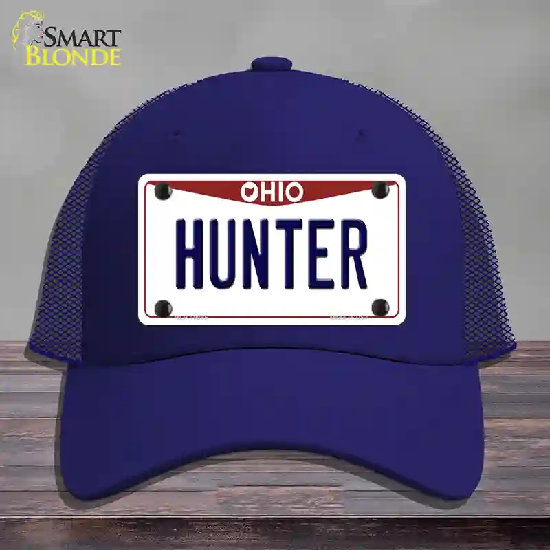 HAT18-MLP-10095 Hunter Ohio Novelty License Plate Hat, Mesh - Royal Blue