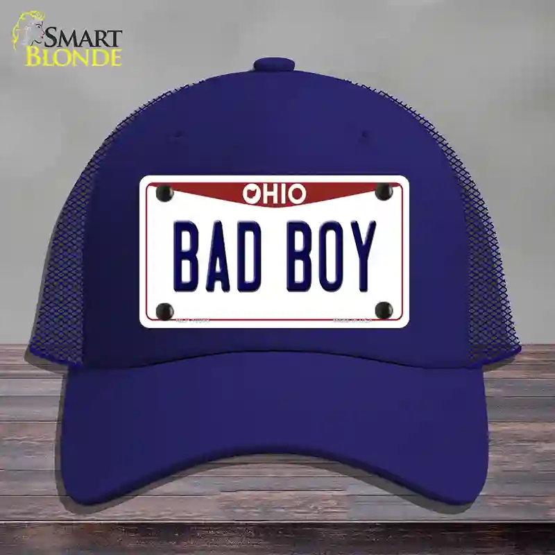HAT18-MLP-10098 Bad Boy Ohio Novelty License Plate Hat, Mesh - Royal Blue