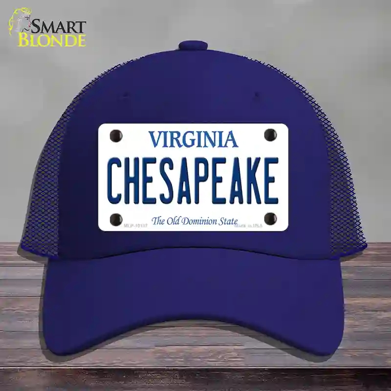 HAT18-MLP-10107 Chesapeake Virginia Novelty License Plate Hat, Mesh - Royal Blue