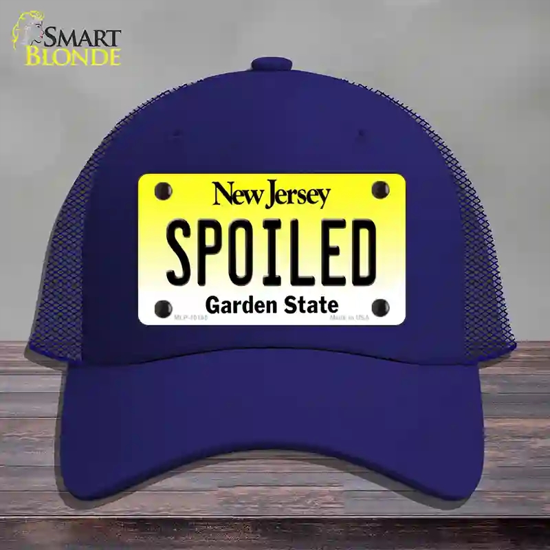 HAT18-MLP-10165 Spoiled   Jersey Novelty License Plate Hat, Mesh - Royal Blue