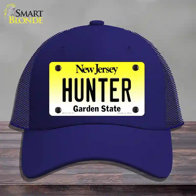HAT18-MLP-10176 Hunter   Jersey Novelty License Plate Hat, Mesh - Royal Blue