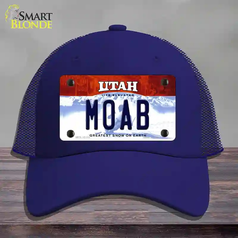 HAT18-MLP-10191 Moab Utah Novelty License Plate Hat, Mesh - Royal Blue