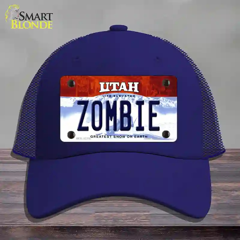 HAT18-MLP-10209 Zombie Utah Novelty License Plate Hat, Mesh - Royal Blue