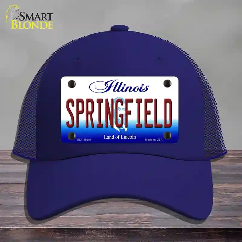 HAT18-MLP-10291 Springfield Illinois Novelty License Plate Hat, Mesh - Royal Blue