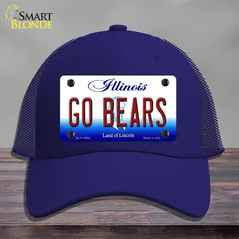 HAT18-MLP-10292 Go Bears Illinois Novelty License Plate Hat, Mesh - Royal Blue