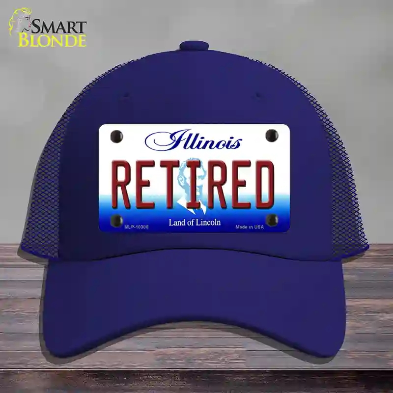 HAT18-MLP-10300 Retired Illinois Novelty License Plate Hat, Mesh - Royal Blue