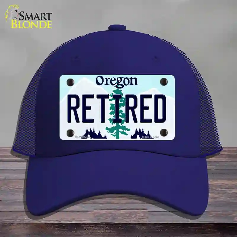 HAT18-MLP-10362 Retired Oregon Novelty License Plate Hat, Mesh - Royal Blue