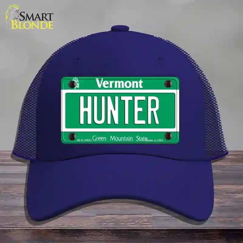 HAT18-MLP-10691 Hunter Vermont Novelty License Plate Hat, Mesh - Royal Blue
