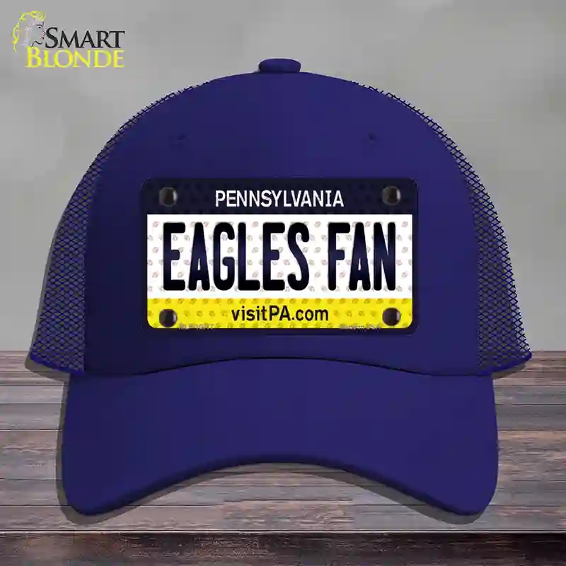 HAT18-MLP-10777 Eagles Fan Pennsylvania Novelty License Plate Hat, Mesh - Royal Blue