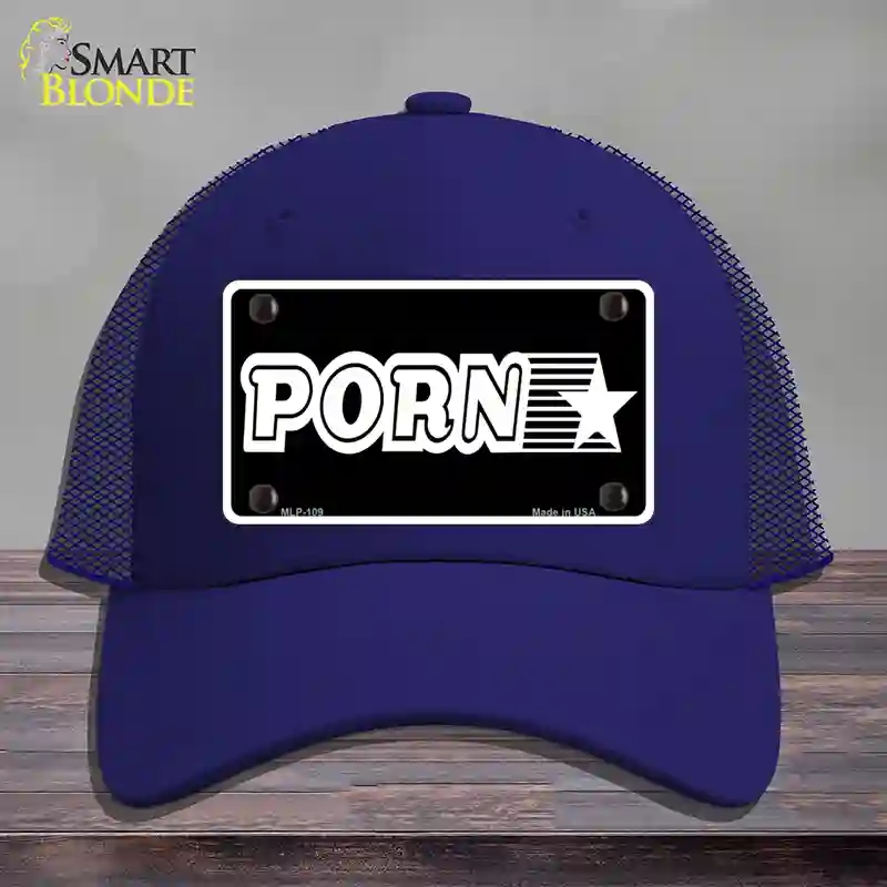 HAT18-MLP-109 Porn Star Novelty License Plate Hat, Mesh - Royal Blue