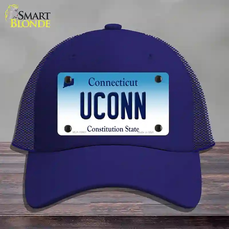 HAT18-MLP-10901 UConn Connecticut Novelty License Plate Hat, Mesh - Royal Blue
