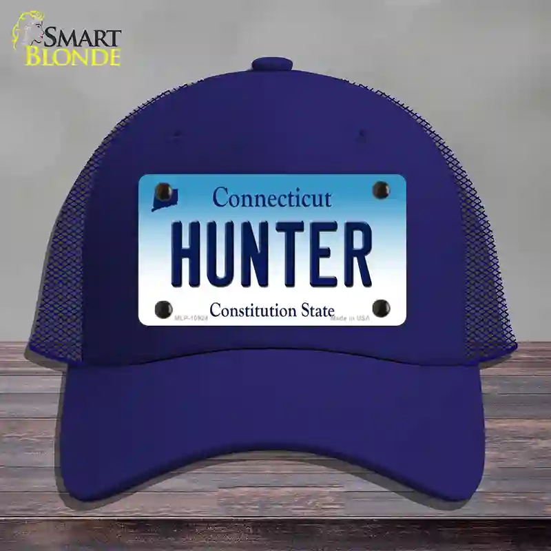 HAT18-MLP-10924 Hunter Connecticut Novelty License Plate Hat, Mesh - Royal Blue
