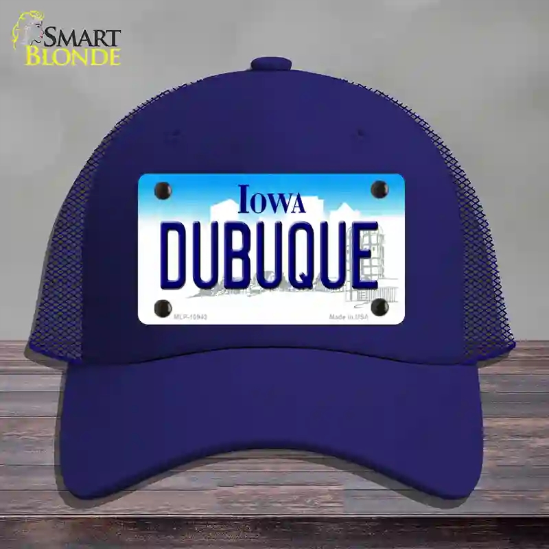 HAT18-MLP-10943 Dubuque Iowa Novelty License Plate Hat, Mesh - Royal Blue