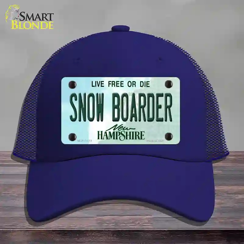 HAT18-MLP-11173 Snow Boarder   Hampshire State Novelty License Plate Hat, Mesh - Royal Blue