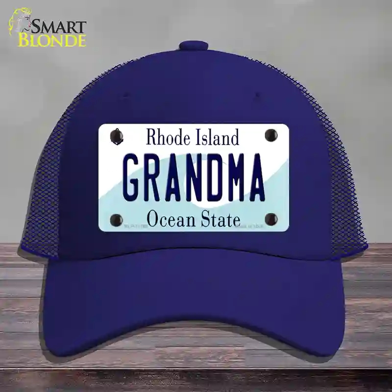 HAT18-MLP-11199 Grandma Rhode Island State Novelty License Plate Hat, Mesh - Royal Blue