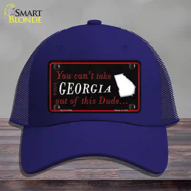 HAT18-MLP-11264 Georgia Dude Novelty License Plate Hat, Mesh - Royal Blue