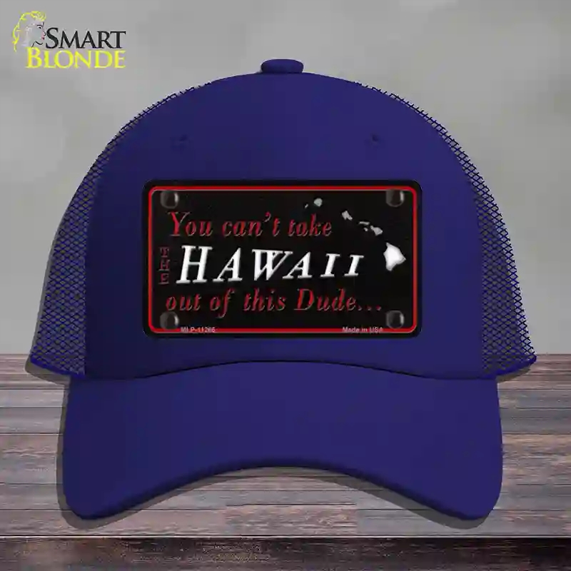 HAT18-MLP-11265 Hawaii Dude Novelty License Plate Hat, Mesh - Royal Blue