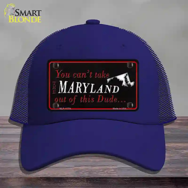 HAT18-MLP-11274 Maryland Dude Novelty License Plate Hat, Mesh - Royal Blue