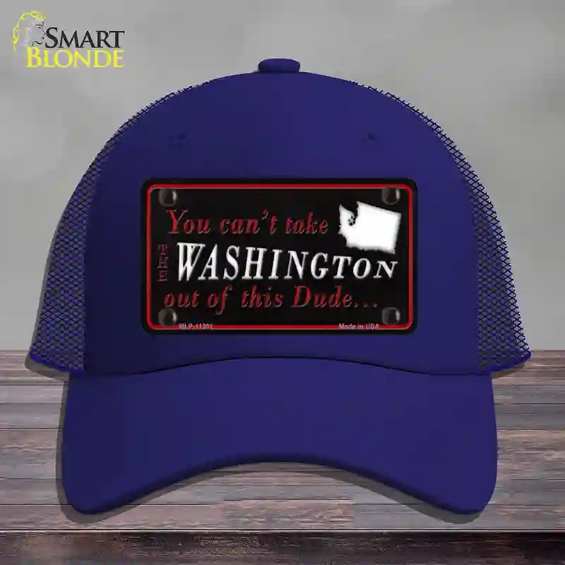 HAT18-MLP-11301 Washington Dude Novelty License Plate Hat, Mesh - Royal Blue