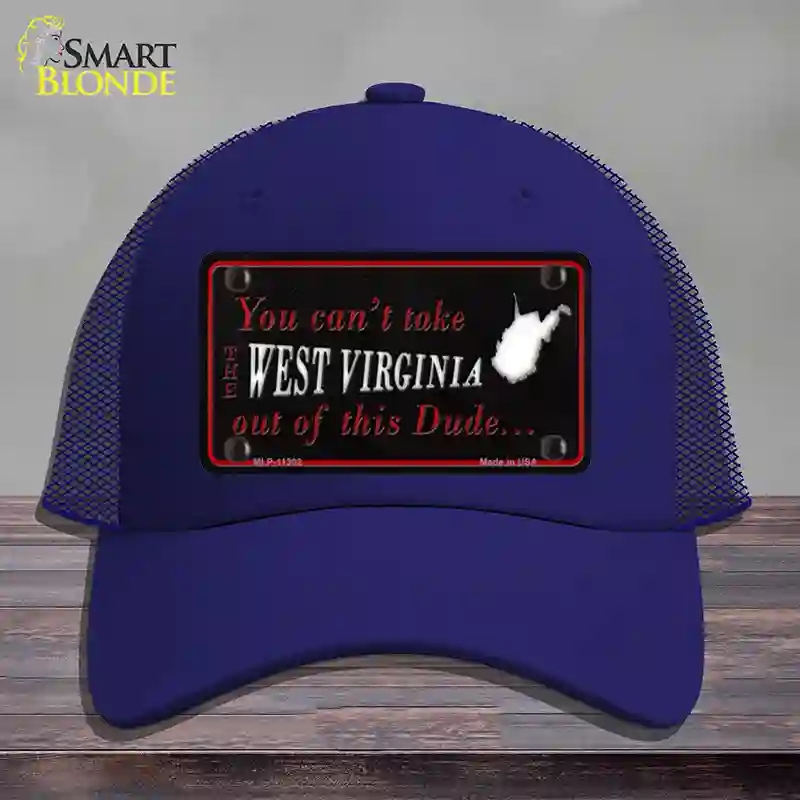 HAT18-MLP-11302 West Virginia Dude Novelty License Plate Hat, Mesh - Royal Blue