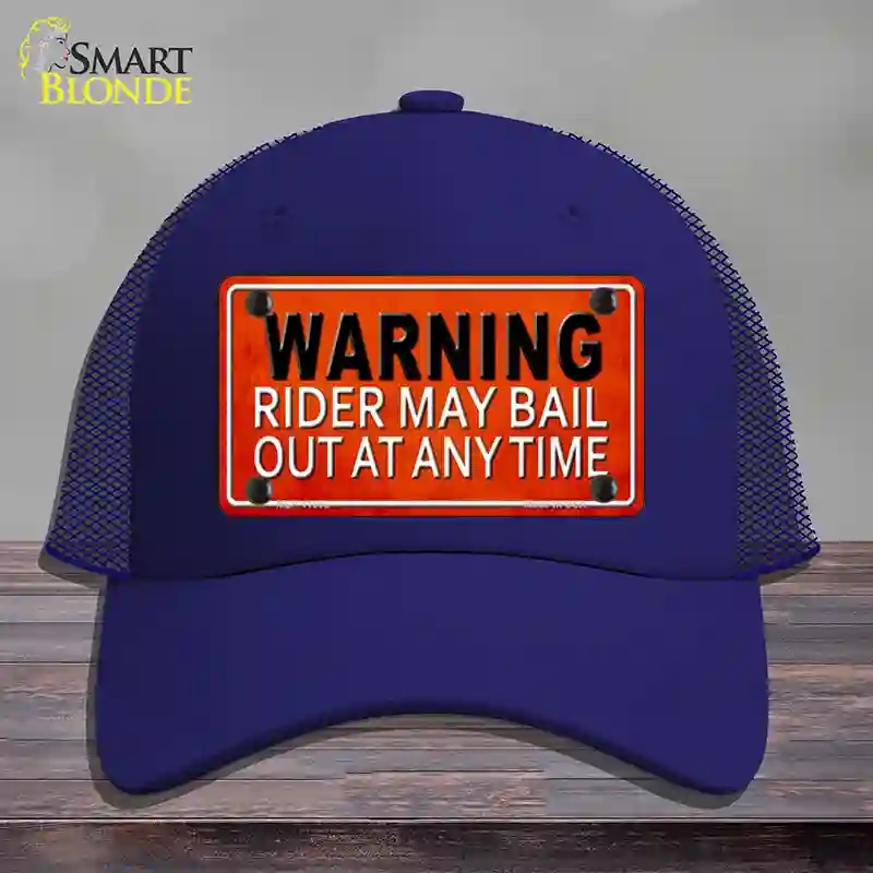 HAT18-MLP-11662 Rider May Bail Novelty License Plate Hat, Mesh - Royal Blue