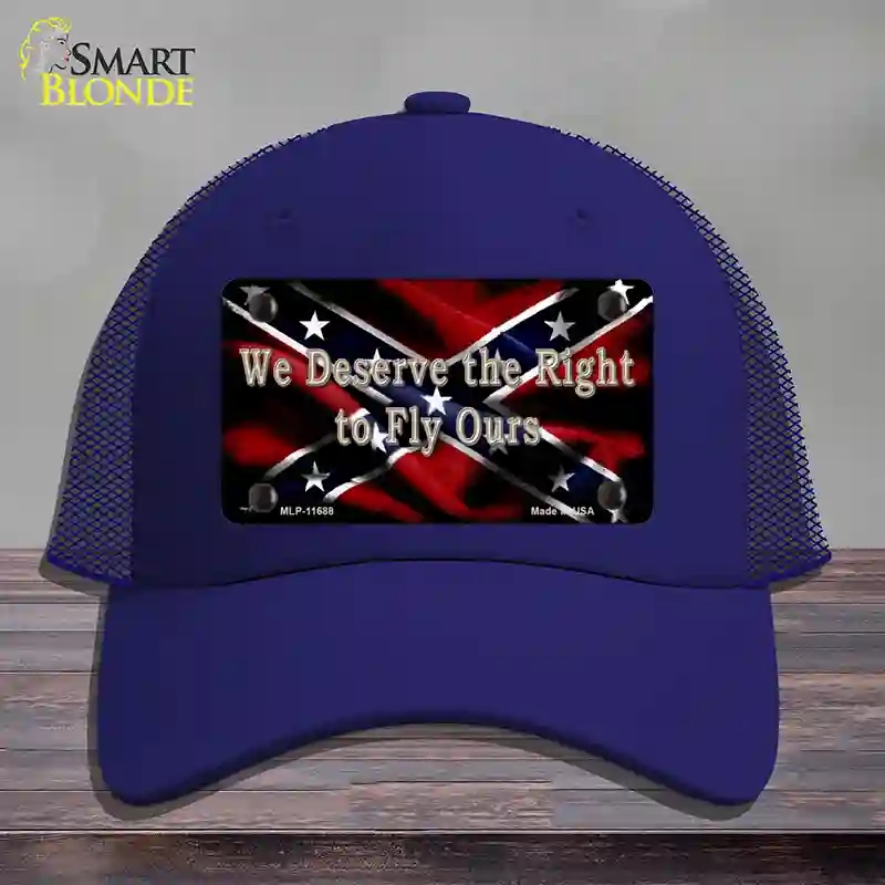 HAT18-MLP-11688 We Deserve the Right Novelty License Plate Hat, Mesh - Royal Blue