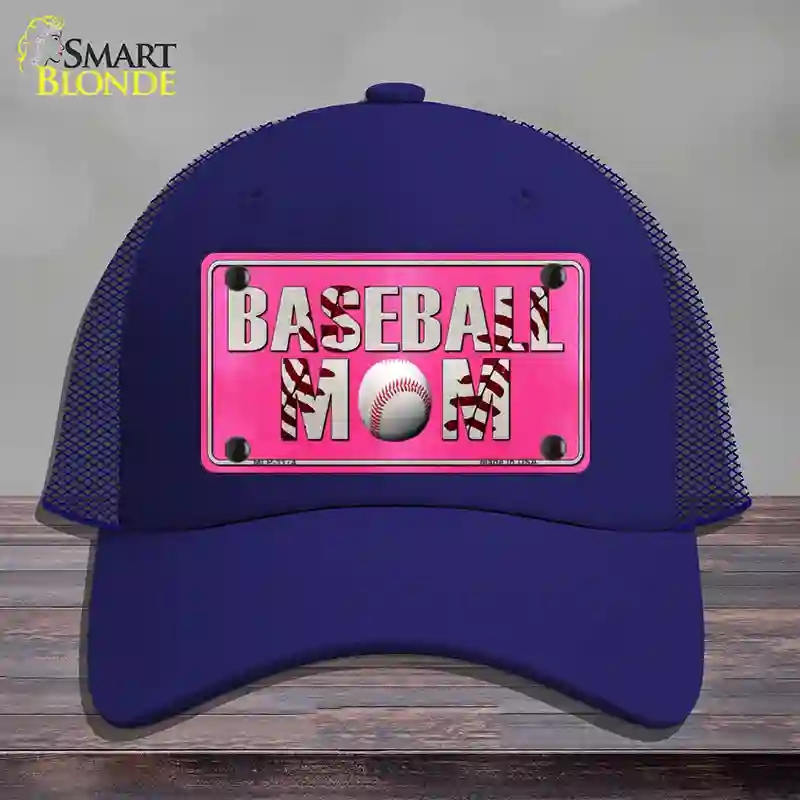 HAT18-MLP-1174 Baseball Mom Novelty License Plate Hat, Mesh - Royal Blue