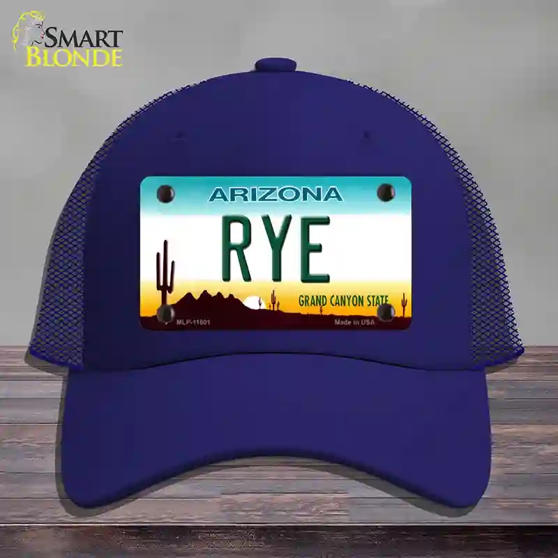 HAT18-MLP-11801 Rye Arizona Novelty License Plate Hat, Mesh - Royal Blue