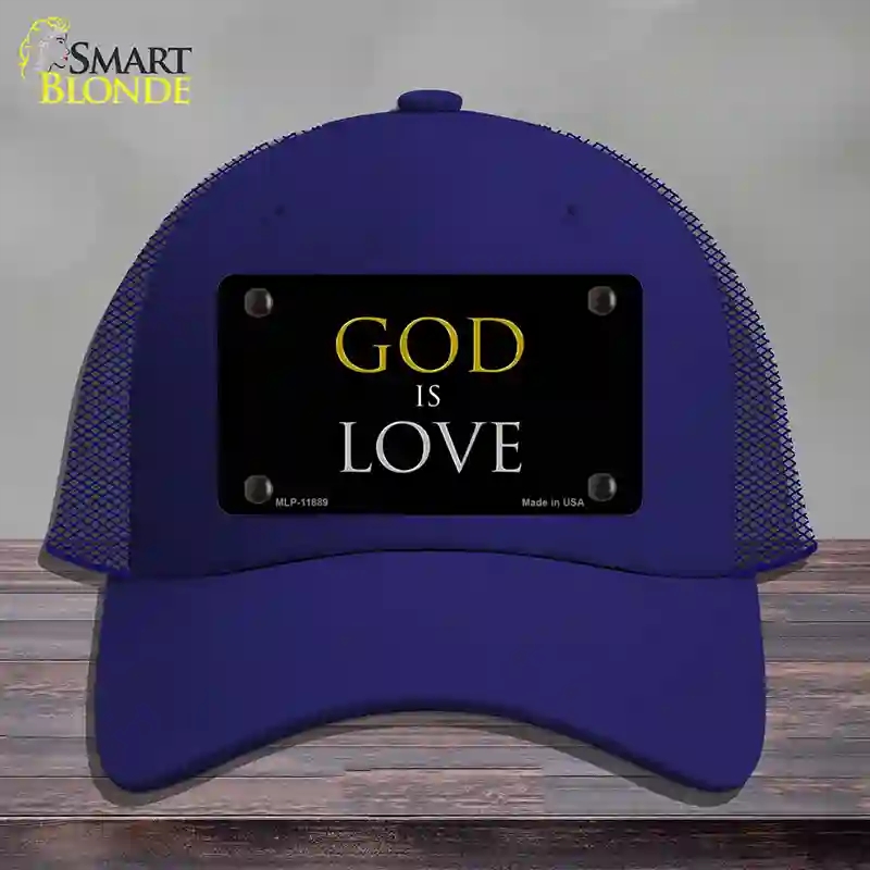 HAT18-MLP-11889 God is Love Novelty License Plate Hat, Mesh - Royal Blue
