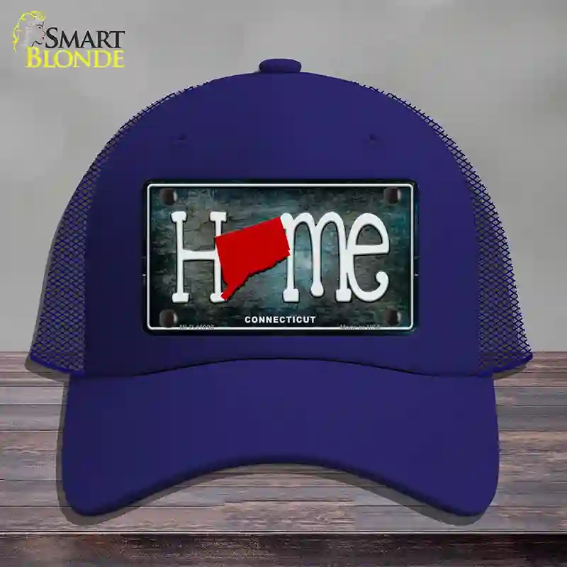 HAT18-MLP-11998 Connecticut Home State Outline Novelty License Plate Hat, Mesh - Royal Blue