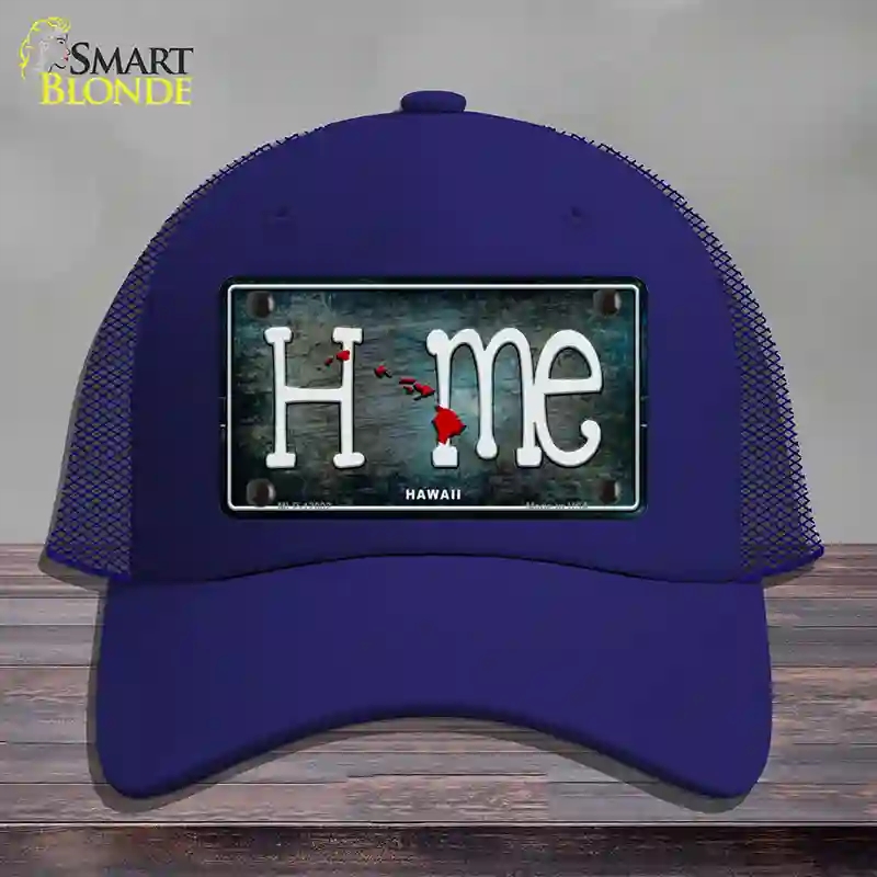 HAT18-MLP-12002 Hawaii Home State Outline Novelty License Plate Hat, Mesh - Royal Blue