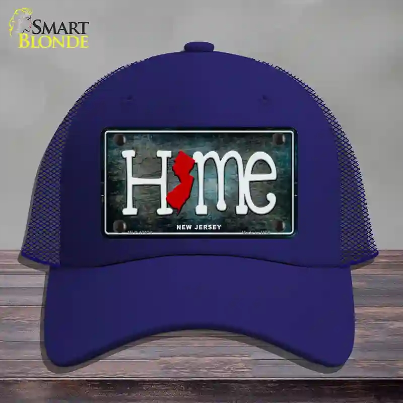HAT18-MLP-12021   Jersey Home State Outline Novelty License Plate Hat, Mesh - Royal Blue