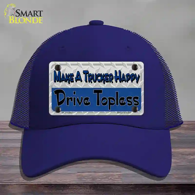 HAT18-MLP-1203 Make a Mesh Happy Novelty License Plate Hat, Mesh - Royal Blue